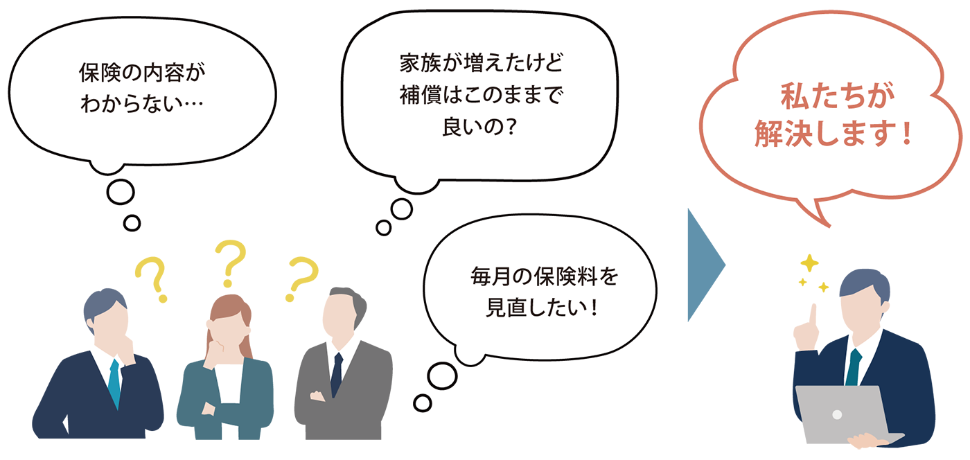 生命保険見直しサービスの相談イラスト
